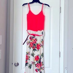 Floral Maxi Dress with Belt - NWT